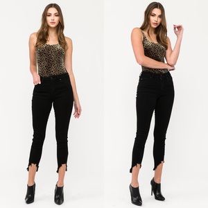 Kancan Heidi Whalers Black Distressed Ankle Skinny